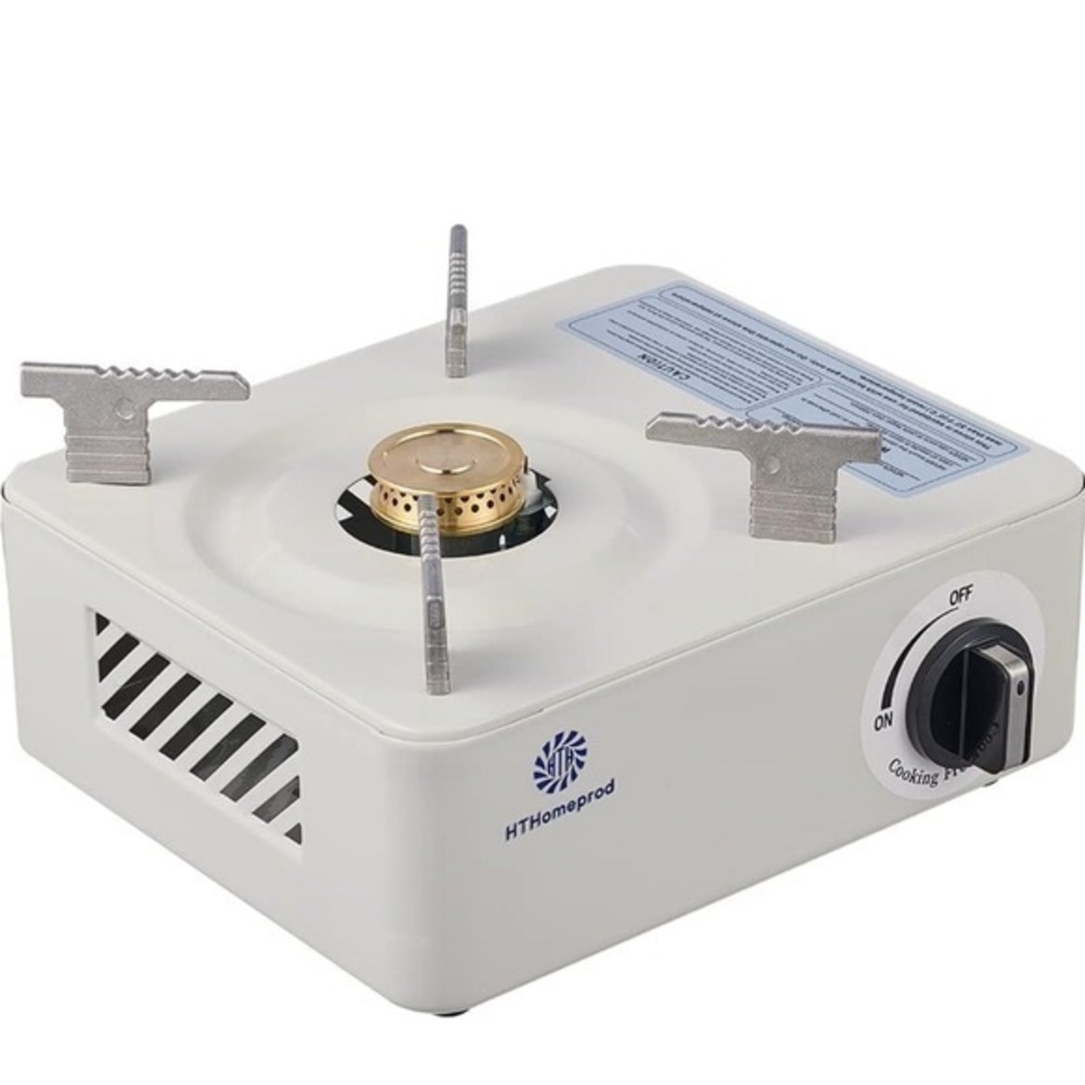 HTHomeprod Portable Butane Stove Mini Small Camping Cooker Single Brass Burner